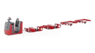 Ciągniki logistyczne Linde LT06 – LT10 M / LT10 W nadają się idealnie do transportu ładunków w halach. Linde LT06 – LT10 M / LT10 W