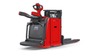 Wózek podnośnikowy D10 AP firmy Linde Material Handling W zależności od potrzeb wózkiem podnośnikowym D10 AP firmy Linde Material Handling można jechać (stojąc na platformie) bądź prowadzić go pieszo.