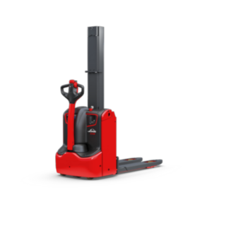 Idealny do transportu na krótkich dystansach: Wózek podwójnego składowania prowadzony pieszo Linde D08 M świetnie sprawdza się w transporcie dwupokładowym, podczas układania w stosy oraz manewrowania w ciasnych przestrzeniach.