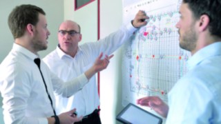 Linde Safety Scan umożliwia zidentyfikowanie potencjału wypadków Podsumowanie warsztatów Linde Safety Scan na ścianie