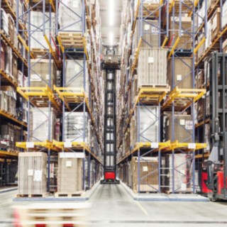Very narrow aisle truck in a warehouse Very narrow aisle truck in a warehouse