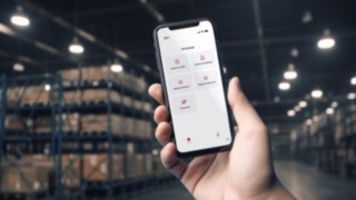 Widok Linde Warehouse Manager na smartfonie