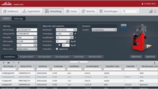 Obszar Zarządzanie w oprogramowaniu do zarządzania flotą connect:desk firmy Linde Material Handling W obszarze Zarządzanie w oprogramowaniu do zarządzania flotą connect:desk firmy Linde Material Handling kontrolowane są duże ilości danych.