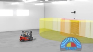 Linde Door Control Circle tworzy kolistą strefę bezpieczeństwa wokół bramy