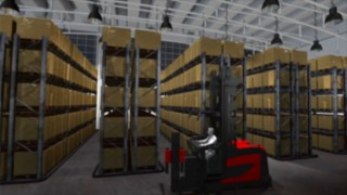 Maszyna otrzymuje zlecenia transportowe z systemu WMS Wideo na temat nawigacji magazynowej firmy Linde Material Handling