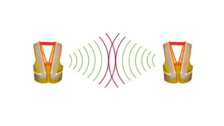 Dzięki kamizelce Secure Distance Vest od Linde użytkownik zawsze zachowuje bezpieczną odległość Grafika przedstawiająca regulację odległości w kamizelce Linde Secure Distance Vest