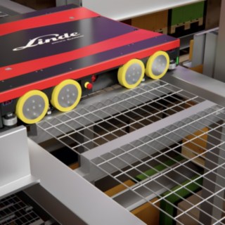 Wózek typu shuttle systemu regałowego shuttle do transportu palet S-MATIC cube firmy Linde Material Handling
